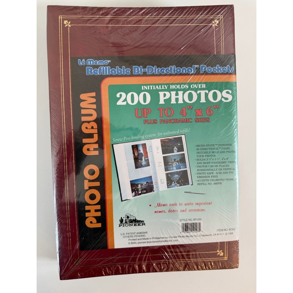Set of 2 Vintage Pioneer Le Memo 200 4x6 Photo Albums Red NOS New Old Stock